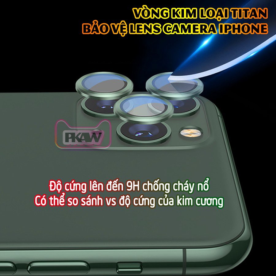 Tặng hộp đựng lens cao cấp_Vòng kim loại titan bảo vệ lens camera cho các dòng iphone 11 / iphone 12_Tím