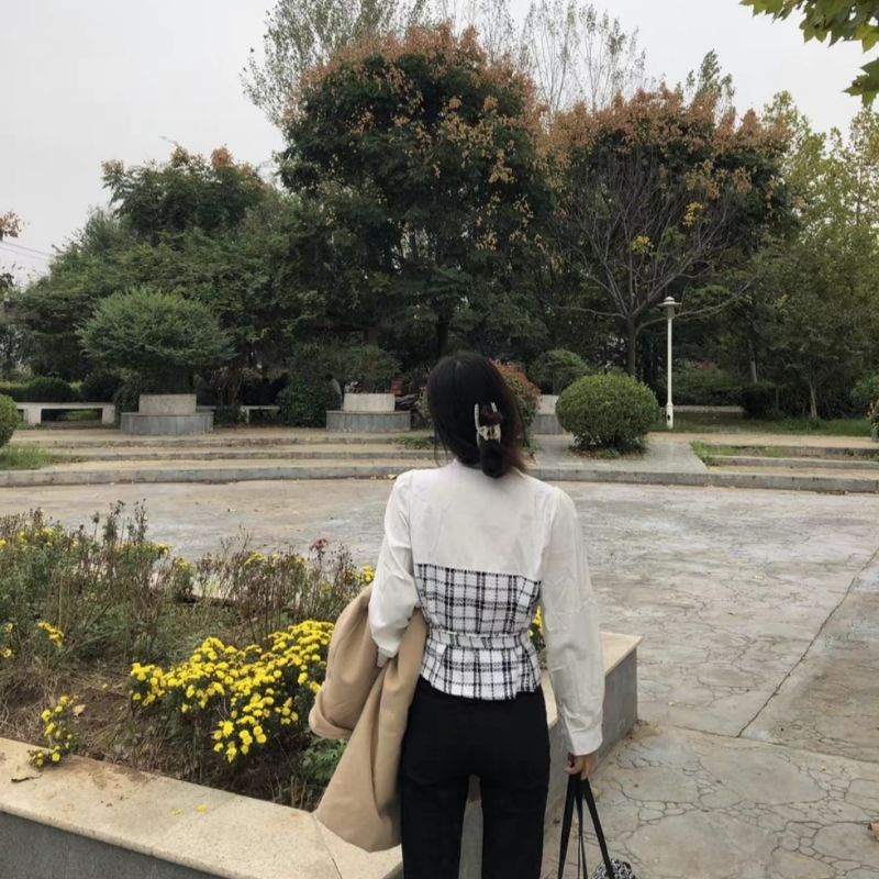 Áo Sơ Mi Mix Dạ 2 Dây Phong Cách Retro Cùng Đai Eo Kèm Ảnh Thật Khách Mặc