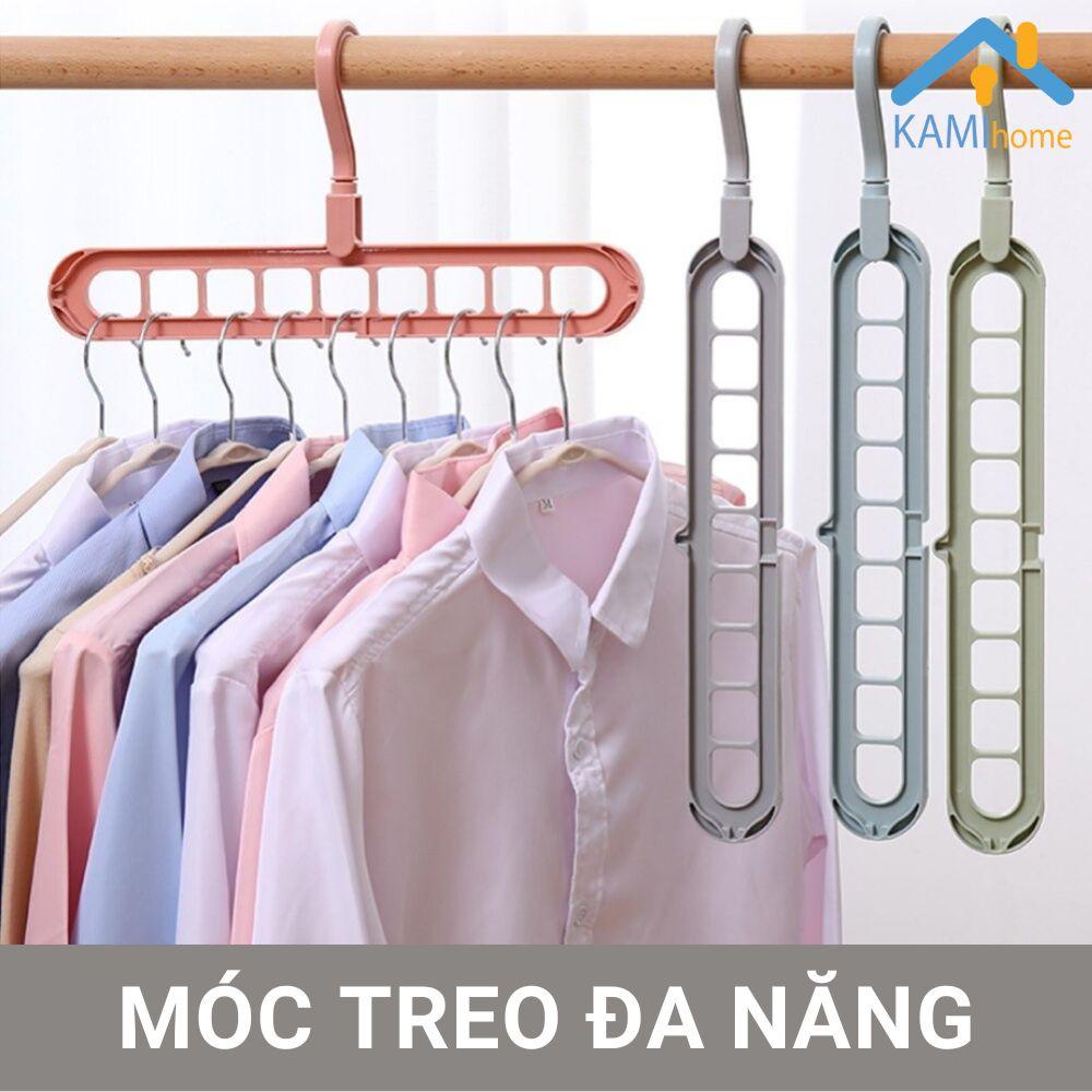 Móc nhựa treo quần áo gập gọn loại 9 lỗ có thể xoay nhiều hướng mã 70051