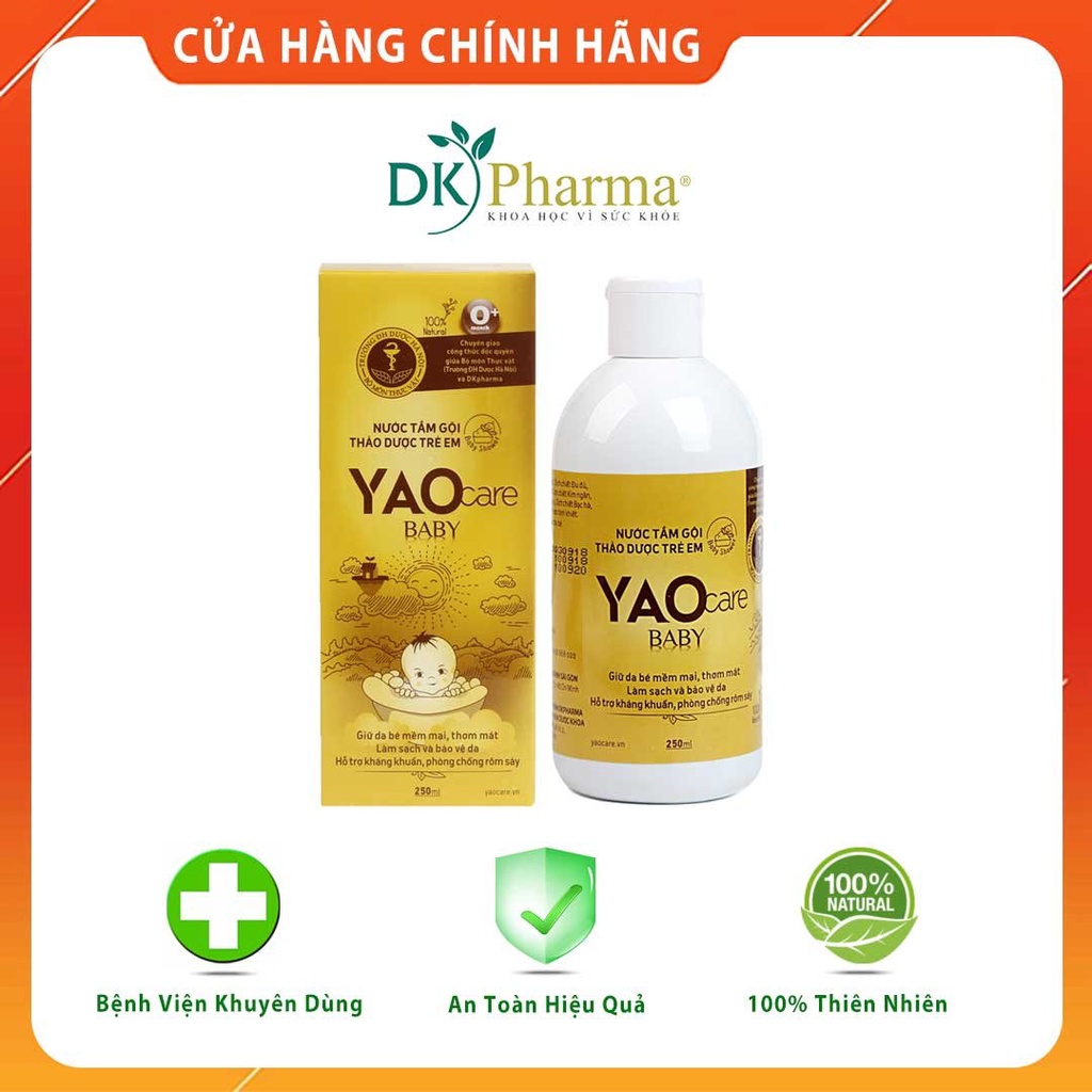 Nước tắm gội thảo dược DK Pharma Yaocare Baby cho bé sơ sinh 0+ 250ml