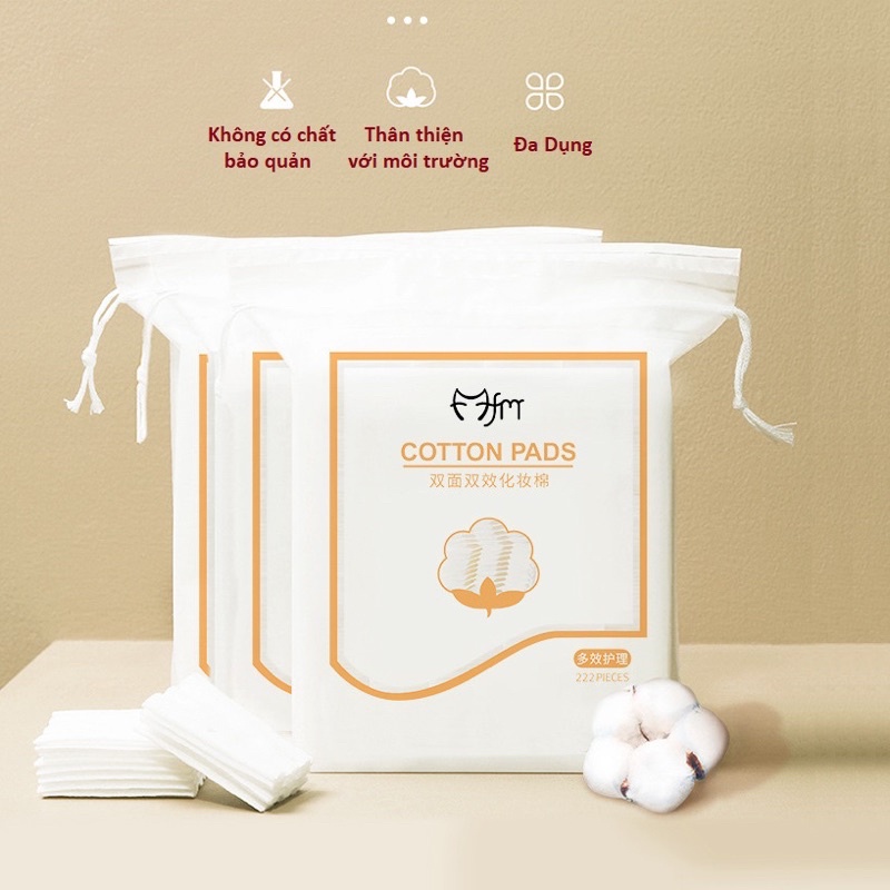 BÔNG TẨY TRANG COTTON PAD CHÍNH HÃNG GÓI 222 MIẾNG, BÔNG TẨY TRANG TỐT HÀN QUỐC