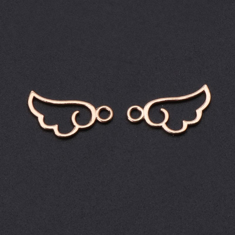 Bộ 10 mặt trang sức dạng khung kim loại mở hình cánh thiên thần đáng yêu