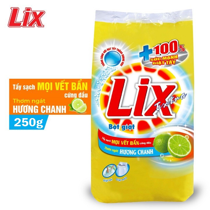Bột giặt Lix hương Chanh 300g - gói nhỏ tiện dụng