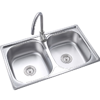 Chậu Rửa Bát Hai Hố Inox 304 🍅CAM KẾT CHÍNH HÃNG🍅 Chậu Rửa Chén Nano 2 Ngăn Lubeck P7843