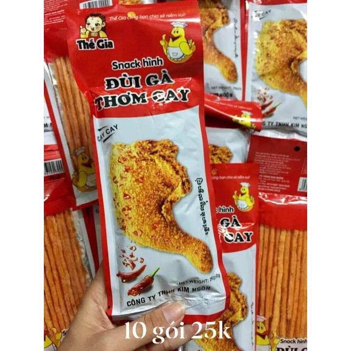 Bịch snack hình đùi gà thơm cay 30 gói