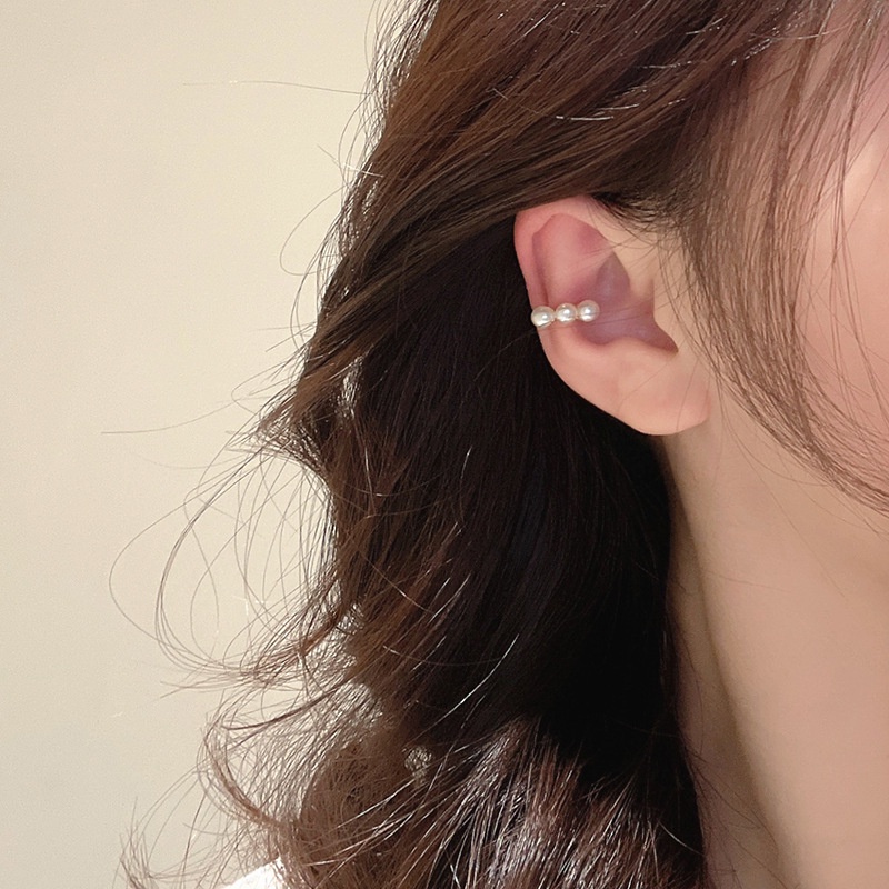 Khuyên Tai Dạng Kẹp Không Xỏ Lỗ Đính Ngọc Trai Giả Đơn Giản