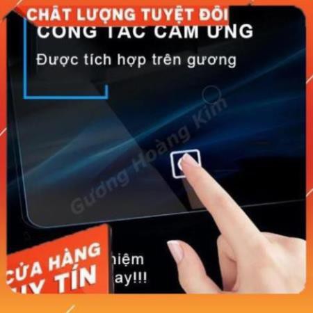 gương cảm ứng thông minh phòng tắm kết hợp phá sương đồng hồ nhiệt độ hiện đại kích thước 60x80 - guonghoangkim mirror | BigBuy360 - bigbuy360.vn