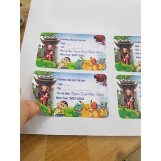 combo 40 nhãn vở in ảnh bé, nội dung in theo yêu cầu