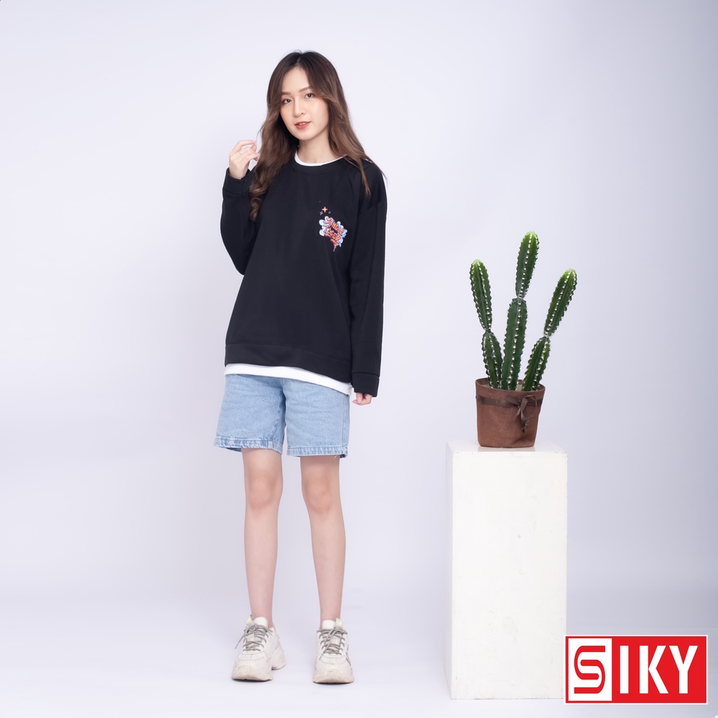 Áo sweater nữ chất nỉ tay phồng giả 2 vạt dưới phối chữ Jungle Tiger siêu xinh - SLIKY HX12 | WebRaoVat - webraovat.net.vn