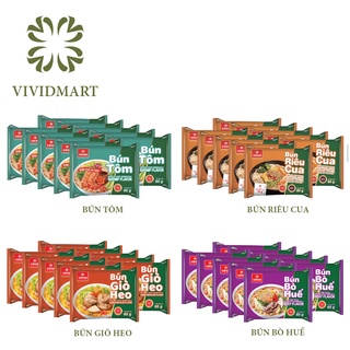  BÚN TÔM (65g), BÚN RIÊU CUA (80g) CÓ TÚI RIÊU CUA THẬT, BÚN GIÒ HEO (65g), BÚN BÒ HUẾ (80g) – VIFON