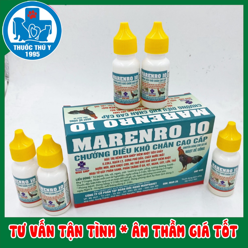Hộp 10ml x 10 lọ Chuyên dùng cho gà đá MARENRO 10 - MARPHAVET