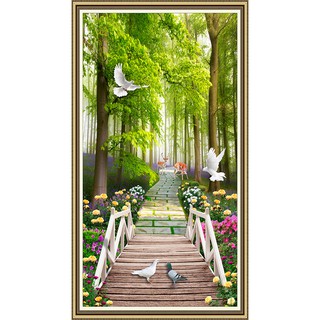 Tranh dán tường khổ dọc HD Cảnh đẹp thiên nhiên HLV-0045K Kim sa