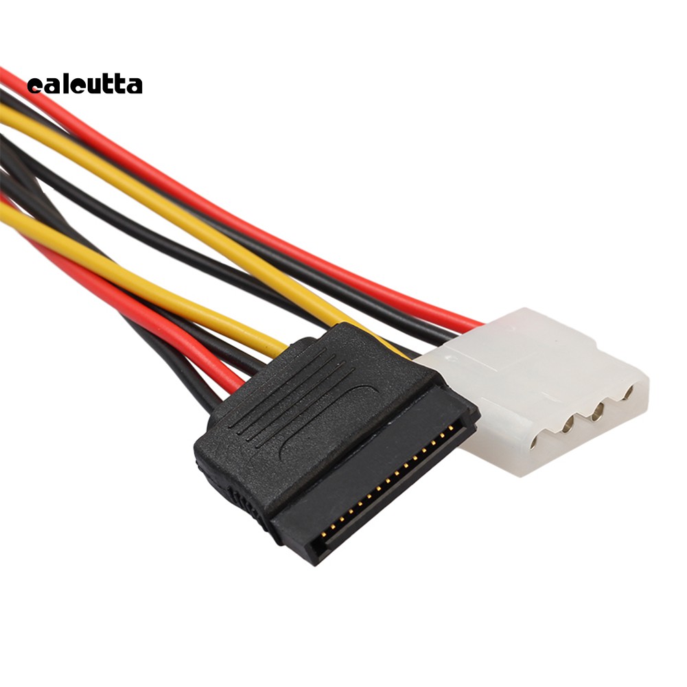 Dây Cáp Nguồn Sata 15pin Sang 4pin Ide Molex Female + 15pin Sata Female