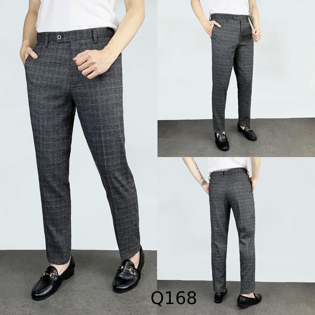 Quần âu nam kẻ sọc KARO chất vải cotton cao cấp , chuẩn thiết kế hàn quốc,  cực tôn dáng, lịch sự, trẻ trung.QAK