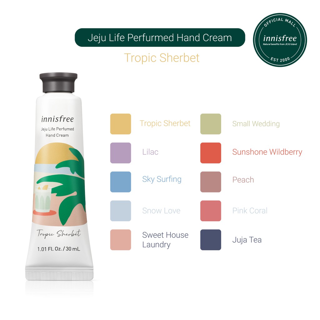 Kem Dưỡng Da Tay Hương Nước Hoa Innisfree Jeju Life Perfumed Hand Cream 30ml