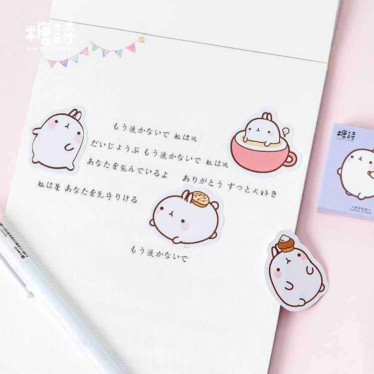 Hộp 45 Miếng Dán Trang Trí Hình Thỏ Đáng Yêu