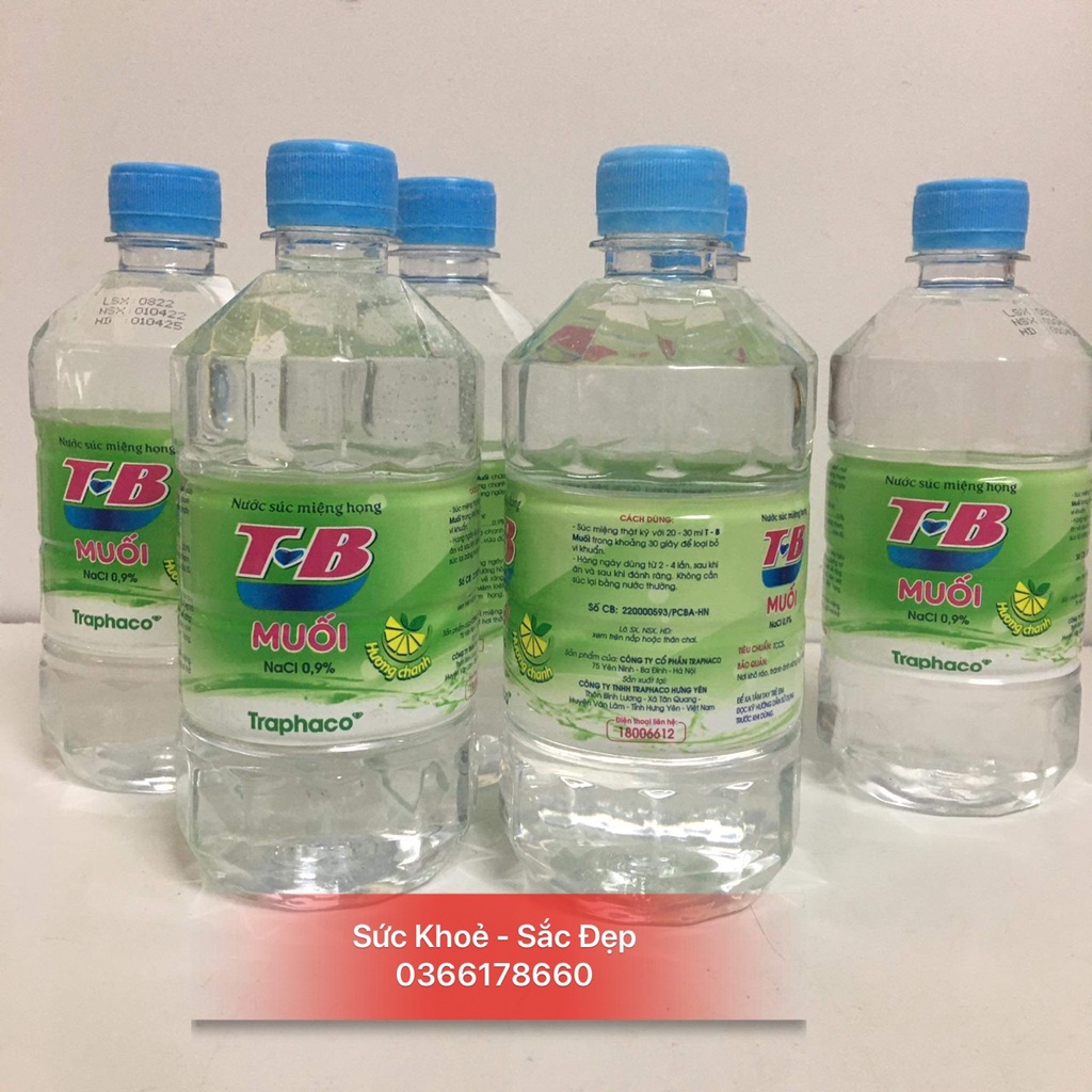 Nước súc miệng họng TB muối 0.9% Traphaco chai 500ml