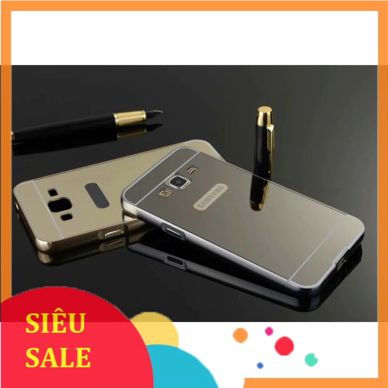 Ốp lưng Samsung Galaxy J3, J3 2016 tráng gương viền kim loại