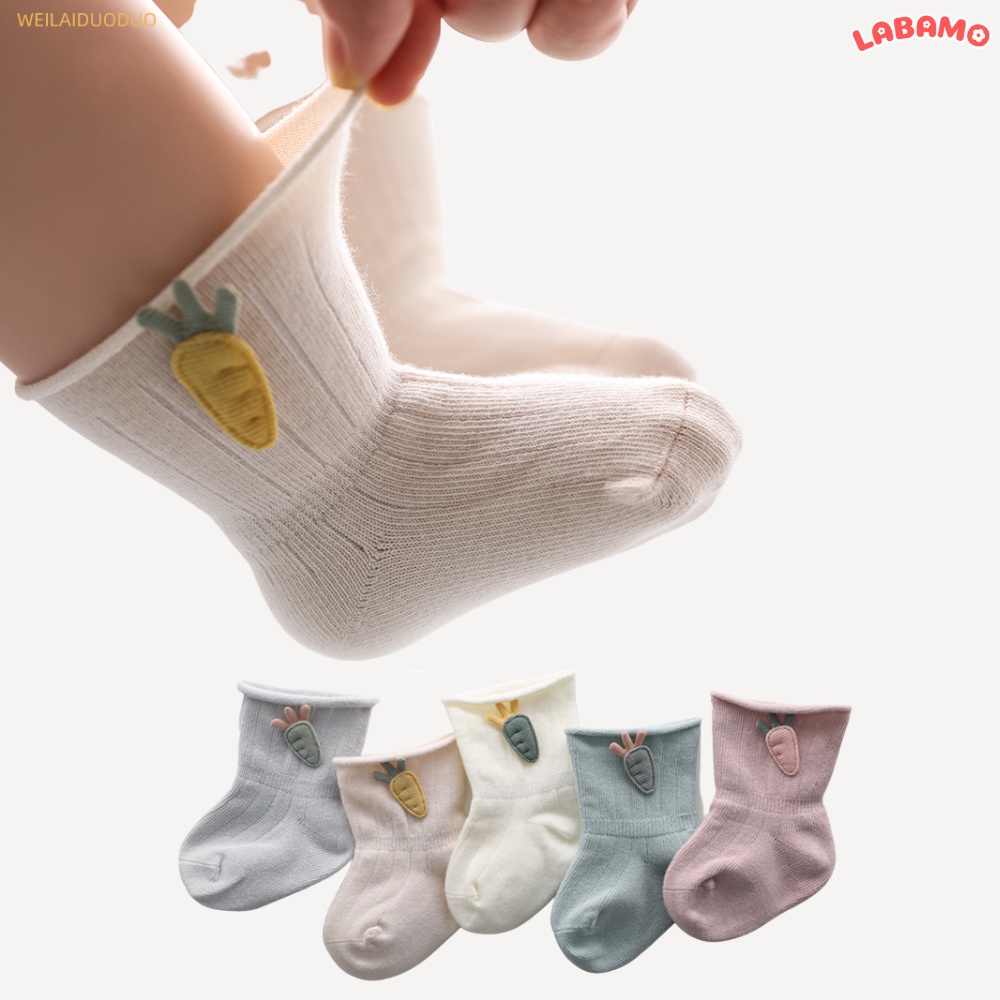 Tất cho bé gái cao cổ từ 0 đến 3 tuổi hình cà rốt chất liệu cotton cute LABAMO TAT03