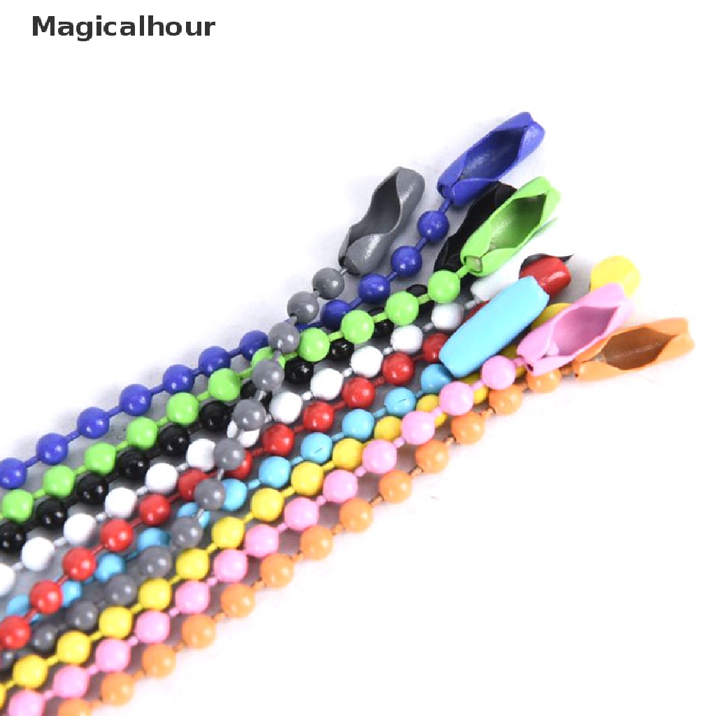 Set 10 dây chuỗi hạt bi 2.4mm nhiều màu diy móc khoá nối trang sức
