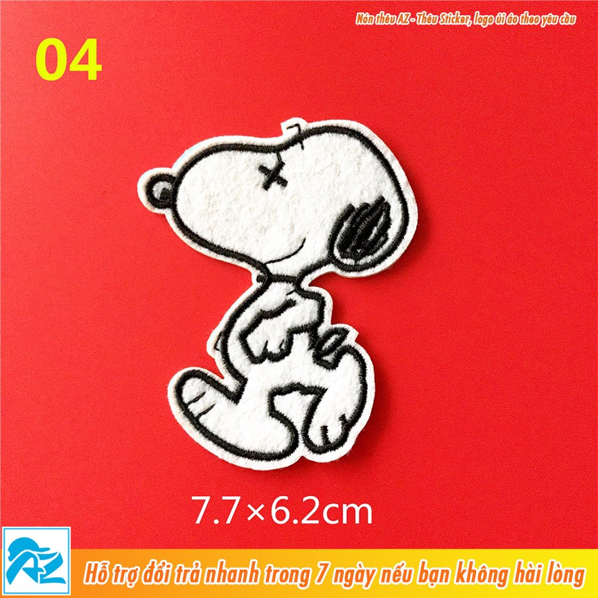 Patch vải thêu hình Snoopy - Sticker Logo ủi quần áo balo S130