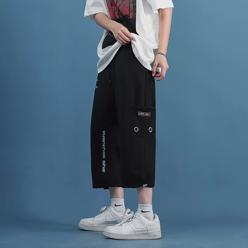 Quần ống rộng In Chữ Phong Cách Nhật Bản Thời Trang Cho Nam Cỡ M-3XL