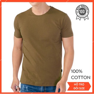 Áo Thun Nam Trơn Nhật Bản 100% Cotton - Form Unisex Tay Ngắn Cổ Tròn Siêu Mát Thương Hiệu Gold Rhino- Màu Nâu