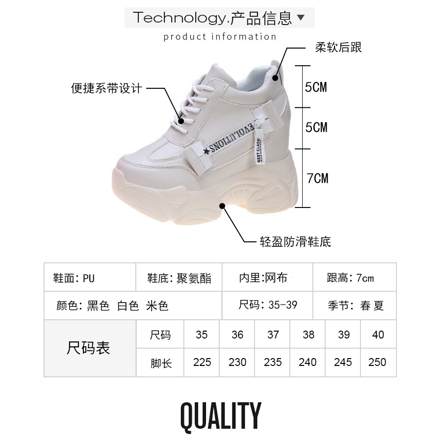 Giày bánh mì giày độn đế nữ 12cm_G44_TaTa Fashion