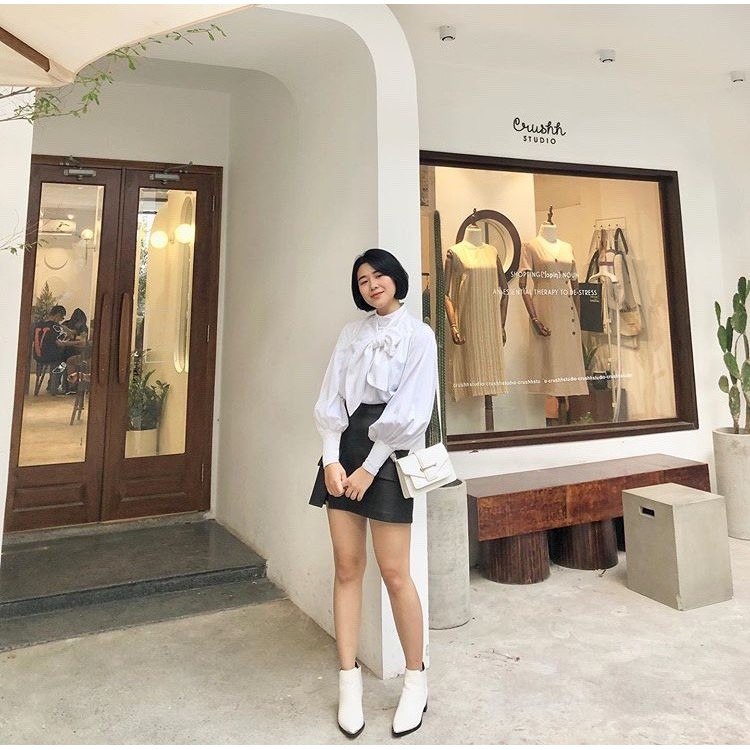 ONONMADE Sơ mi lụa cột nơ to cao cấp nữ tính Bowtie Blouse