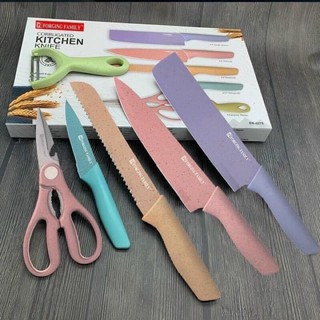 Bộ dao kéo 6 món lúa mạch có hộp đựng cao cấp