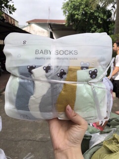 Set 5 đôi vớ lưới hình gấu cho bé