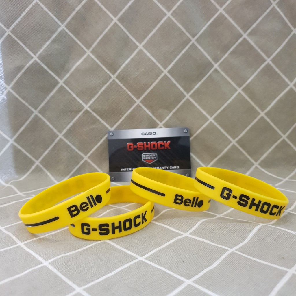 Vòng tay cao su Gshock vàng đen