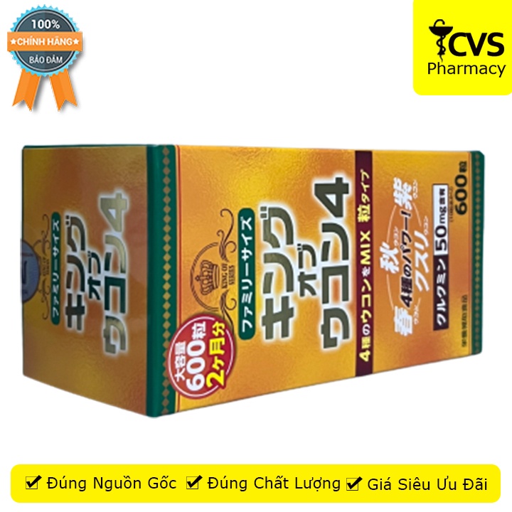 Viên Nghệ King Of Ukon 4 -  Hộp 600 Viên - Hỗ Trợ Bảo Vệ Niêm Mạc Dạ Dày - CVS PHARMACY