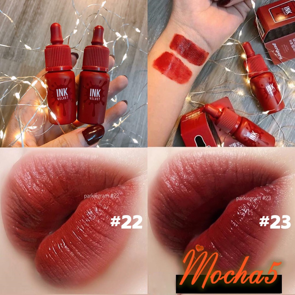 Son Kem Siêu Lì Lâu Trôi Peripera Ink Velvet 22 Cam Cháy Và 23 Đỏ Nâu [Màu Mới]