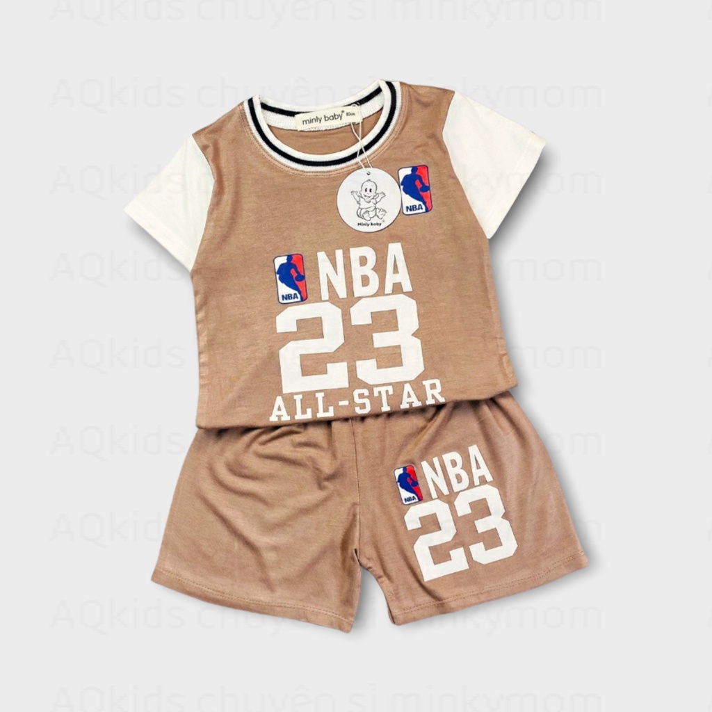 [BÉ 8-20kg] Bộ thun lạnh Minly baby, Bộ cộc tay minkymom thể thao in số cầu thủ cho bé trai bé gái