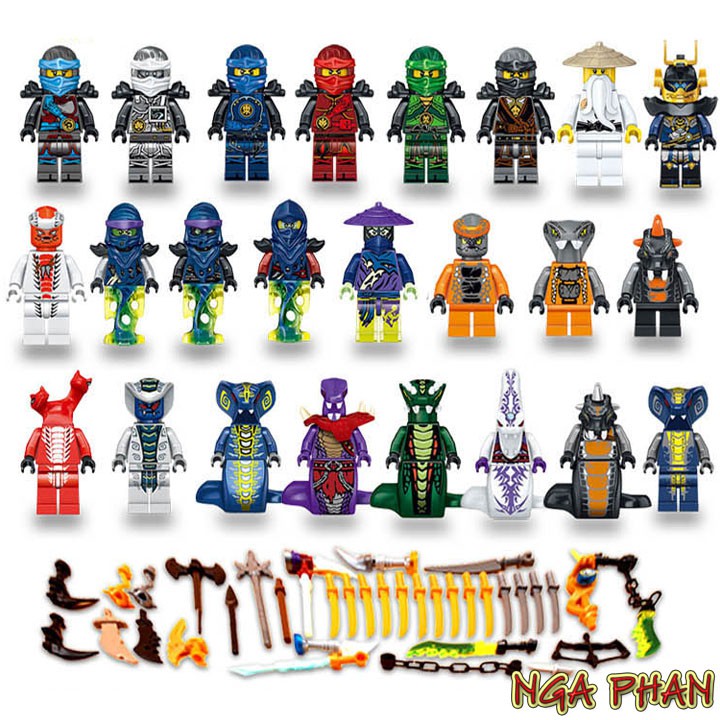 Bộ 24 Ninja Đại Chiến Người Rắn Cực Khủng Ninjago Đồ Chơi Xếp Hình Lắp Ráp Lego Lele Prck