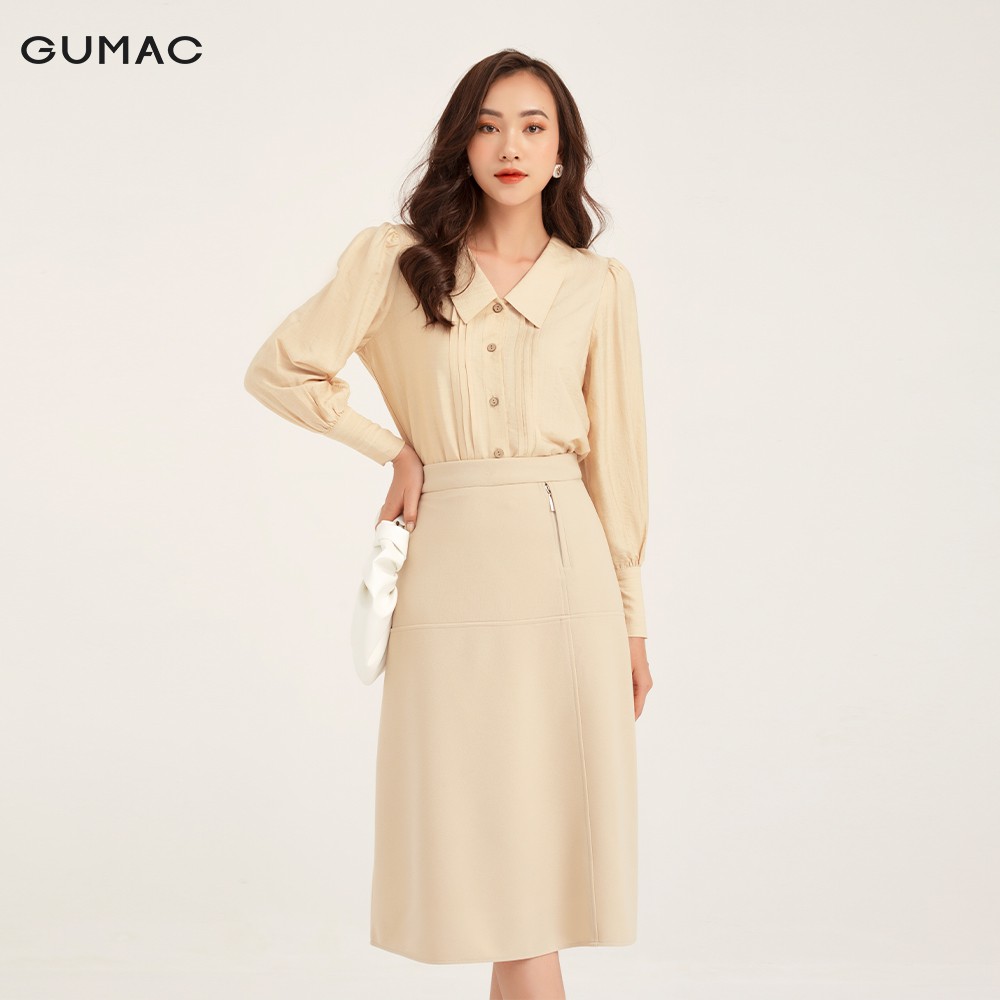 Chân váy nữ mổ dây kéo GUMAC đủ màu, đủ size, thiết kế basic dáng dài, thanh lịch VB1181 | BigBuy360 - bigbuy360.vn