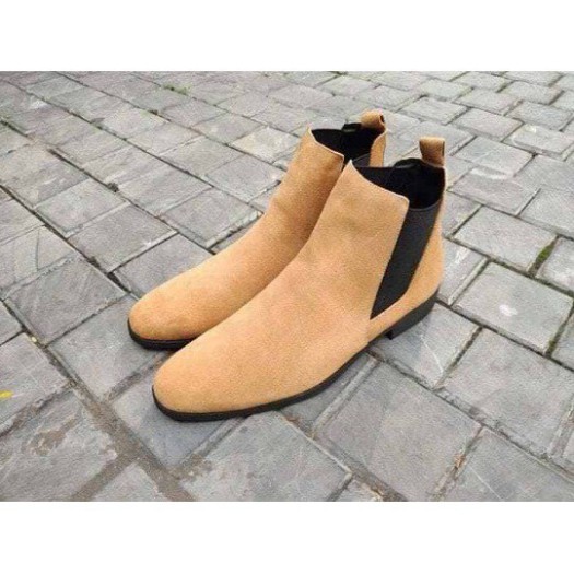 Giày Chelsea boots chất liệu da lộn màu nâu thời trang nam | BigBuy360 - bigbuy360.vn