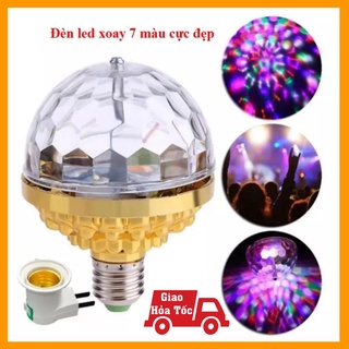 Bóng Đèn LED Xoay 7 Màu + TẶNG ĐUI Đèn Led Trang Trí Phòng Bay Sân Khấu Phòng Karaoke [GIAO HÀNG NHANH TPHCM]