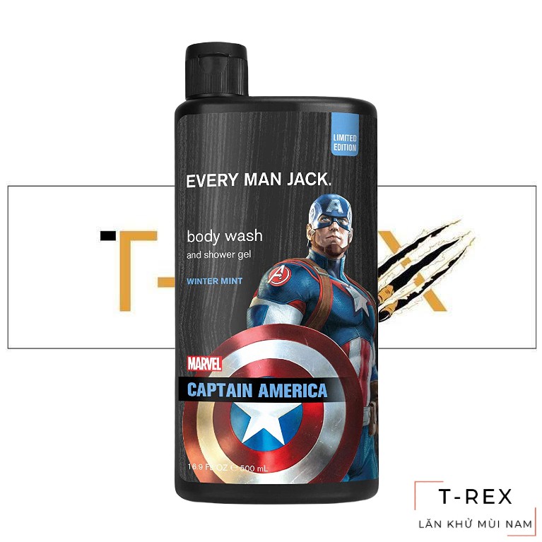 [MARVEL] Sữa Tắm Every Man Jack Marvel Captain America Limited Edition 500ML