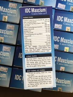 [Chính hãng] Canxi hữu cơ - IDC Maxcium - DHA
