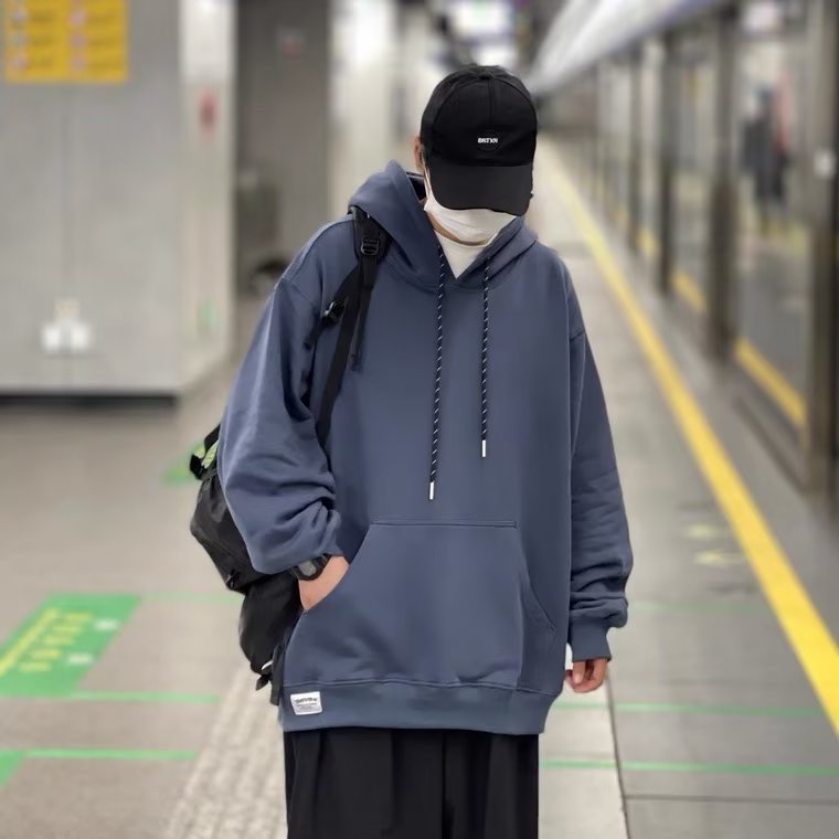 Áo hoodie Tay Dài Dáng Rộng Kiểu Dây Rút Phong Cách Thời Trang Hàn Quốc