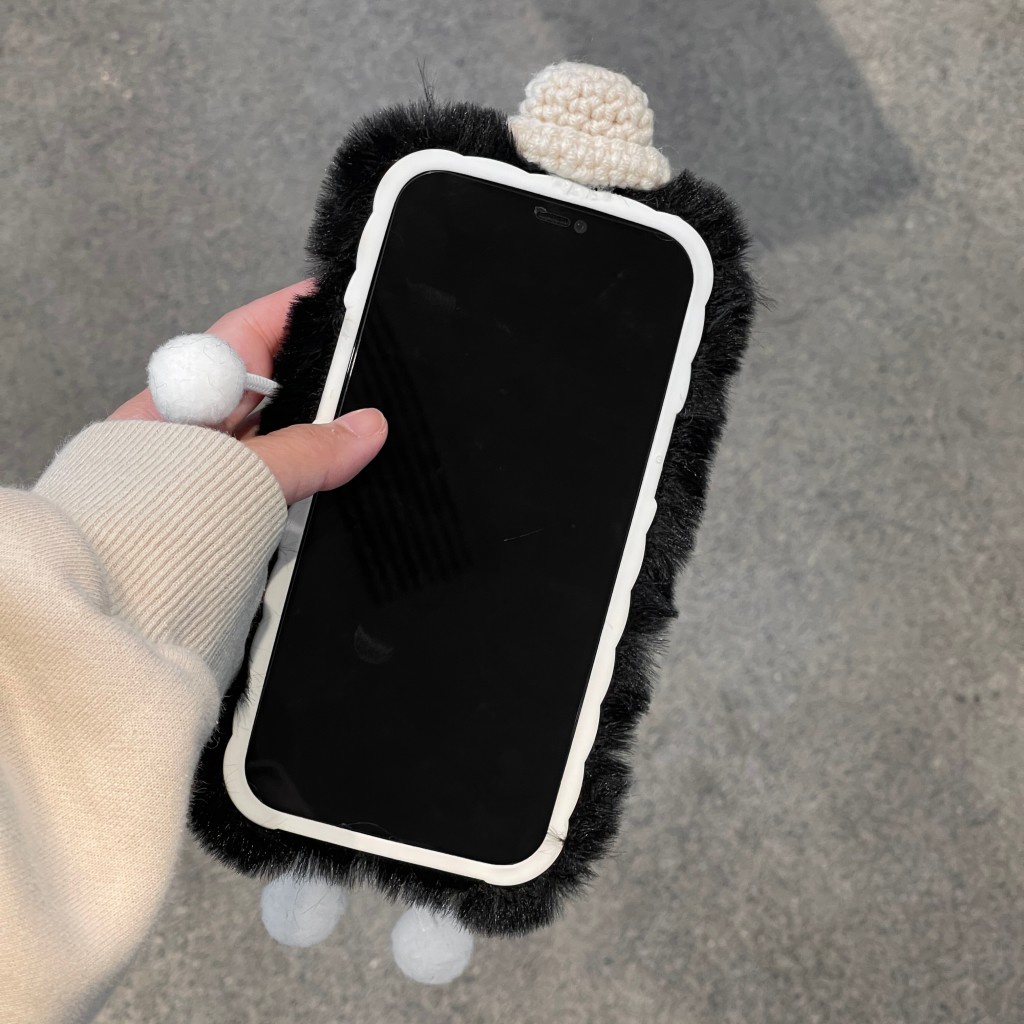 Ốp Điện Thoại Lông Nhung Đính Nơ Cho iPhone 14 14plus plus pro max 13 12 11 pro max 14-11