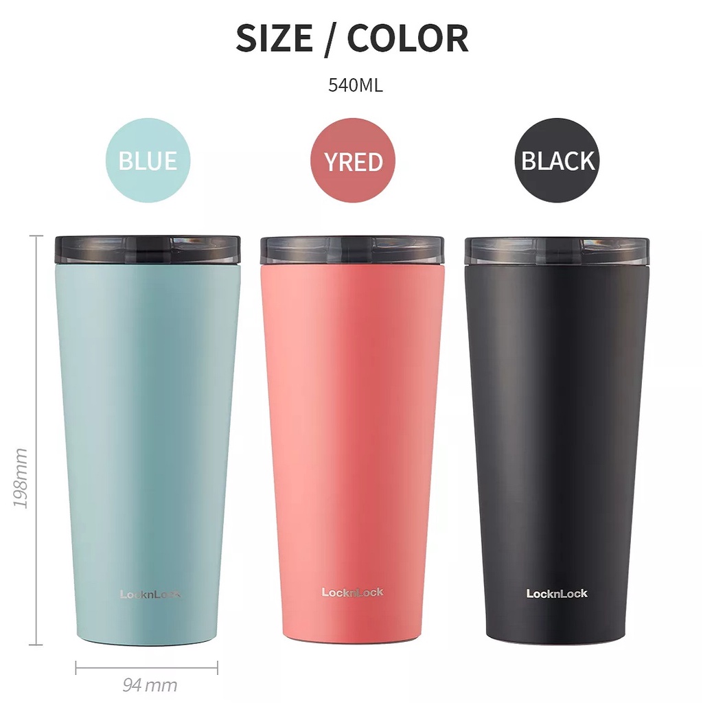 Ly giữ nhiệt cao cấp Lock&Lock có 2 nắp thay thế New Clip Tumbler 540ml LHC4279
