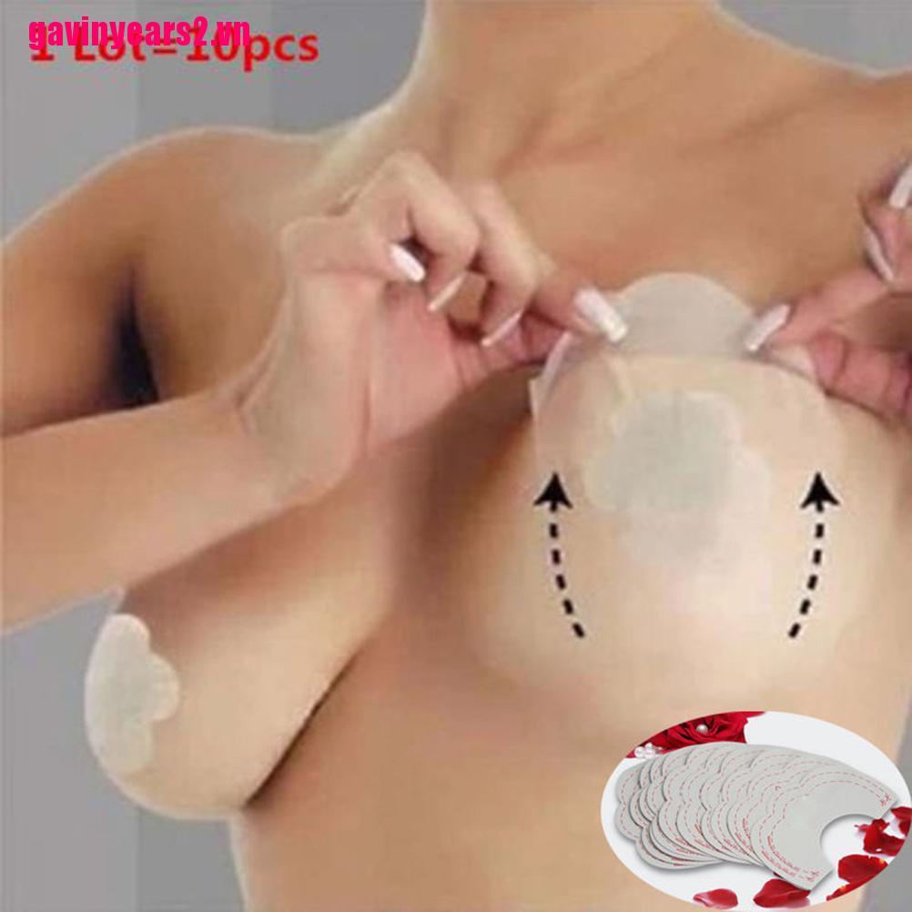 Bộ 10 Miếng Dán Nâng Ngực Trong Suốt Tiện Lợi Dành Cho Nữ
