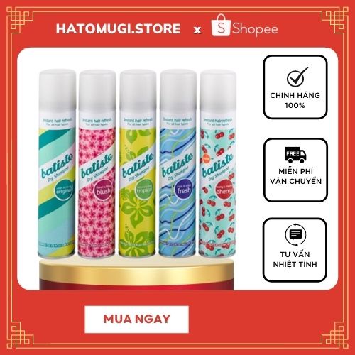 [Chính_Hãng] Dầu Gội Khô Batiste Dry Shampoo 200ml | Hết Ngứa, Hết Bết Dính Tóc, Bồng Bềnh Tức Thì