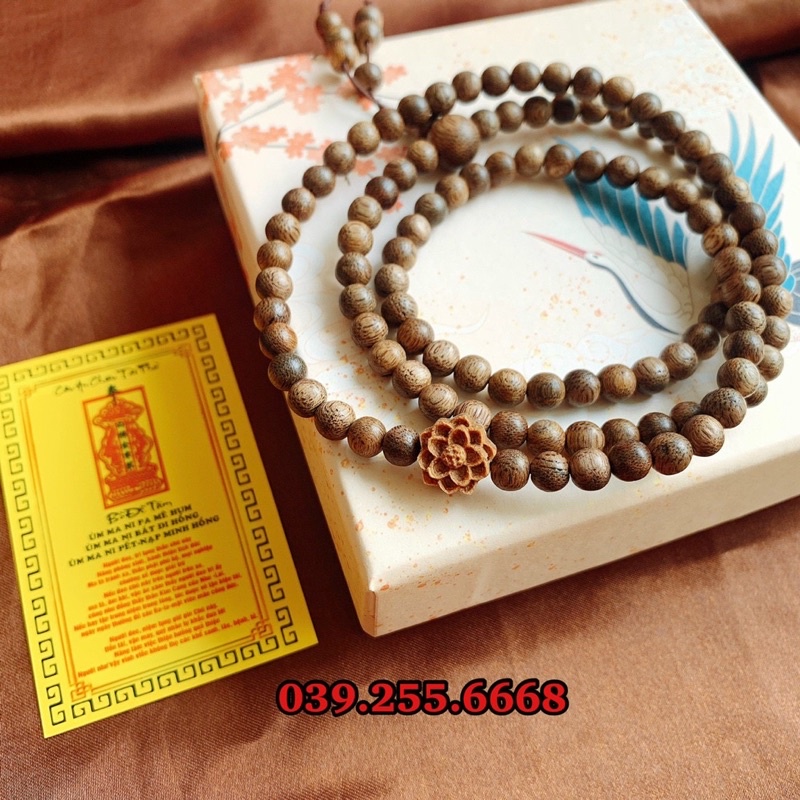 Vòng Trầm mix Hoa Sen 108 hạt giá sỉ