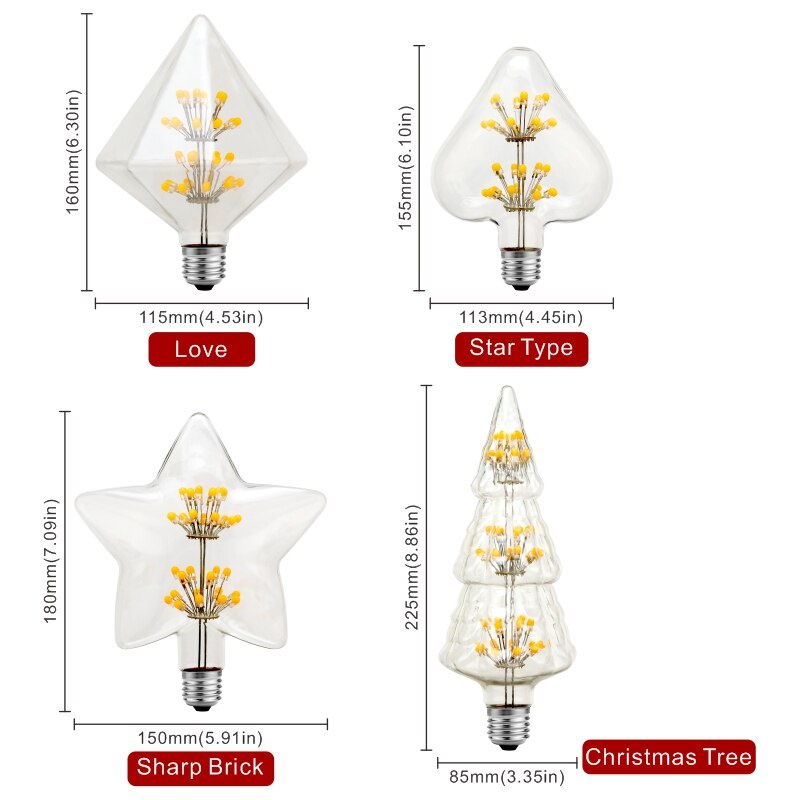 Bóng Đèn LED E27 3W AC110V 220V Họa Tiết Bầu Trời Sao Phong Cách Cổ Điển Độc Đáo Trang Trí Nhà Cửa