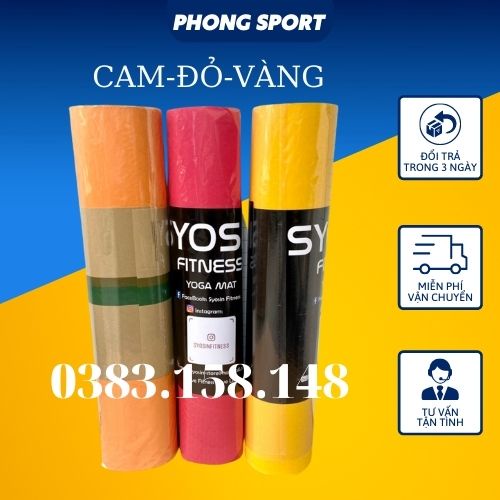 Thảm yoga COMBO BÌNH NƯỚC POWER BAND chống trượt dày 6mm-8mm cao cấp.