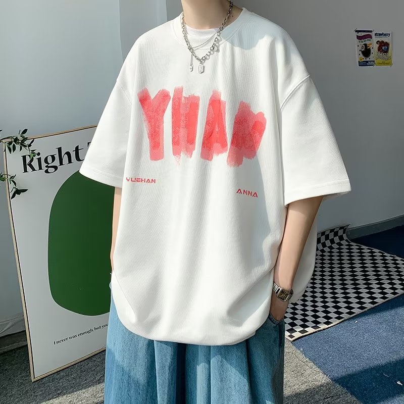 Áo Thun Tay Ngắn Dáng Rộng In Chữ Phong Cách Hip Hop Nhật Bản Thời Trang Mùa Hè Cho Nam Và Nữ size M-8XL